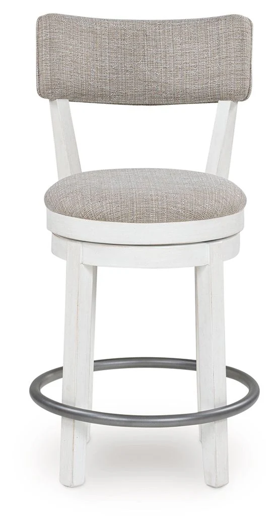 Robbinsdale - Upholstered Swivel Barstool (Set of 2) - Antique White - Image 2
