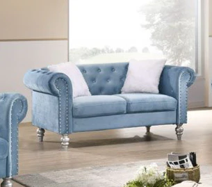 Samir Blue Loveseat - Image 3