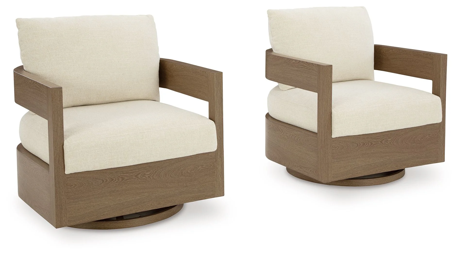 Serene Bay - Swivel Glider Chair With Cushion - Dark Brown / White - Image 4