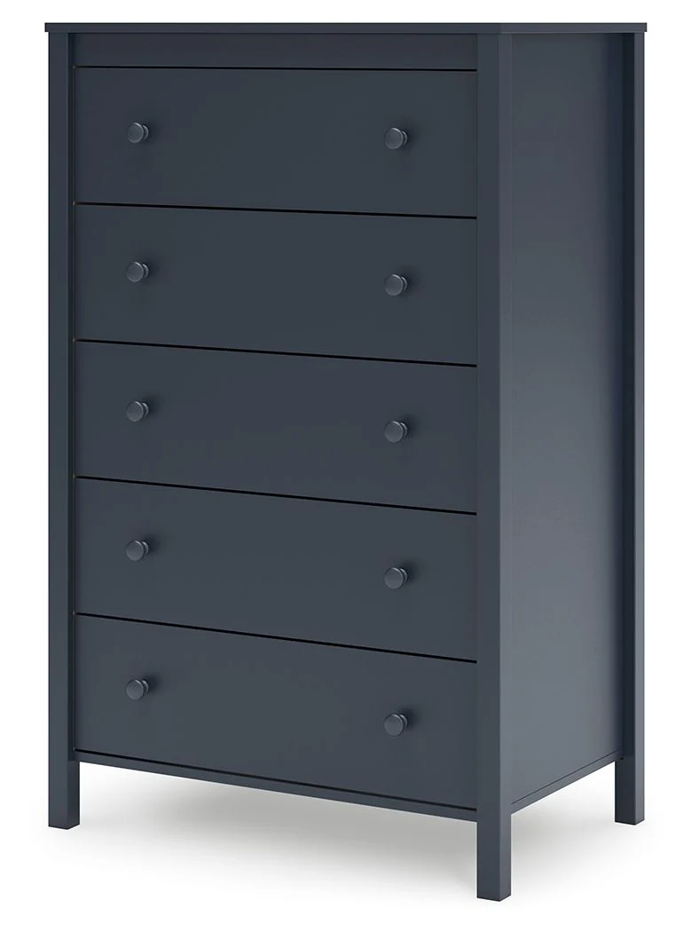 Simmenfort - Five Drawer Chest - Navy Blue - Image 4