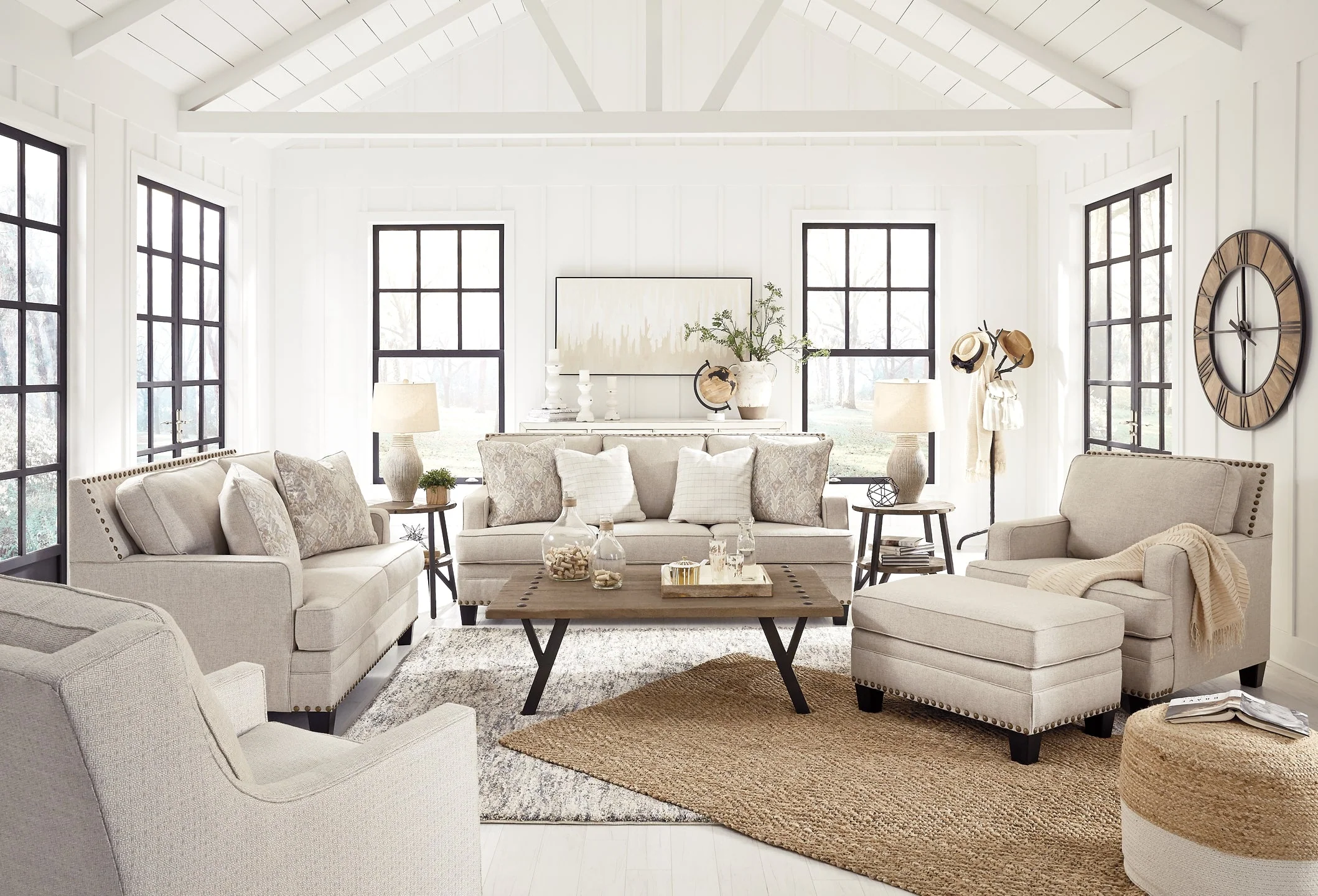 Claredon Sofa, Loveseat, Chair and Ottoman - Image 6