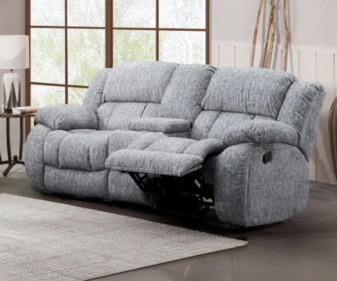 Strider Gray Reclining Loveseat with Cupholders and Storage - Image 3