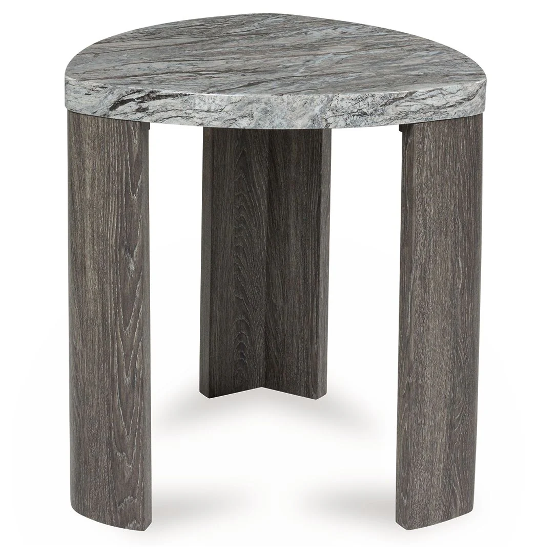 Surmour - Triangle End Table - Gray / Brown - Image 4