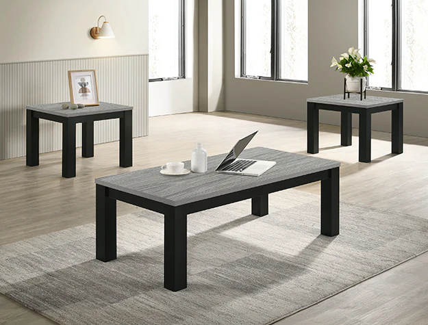 Theo Gray Coffee and 2 End Tables