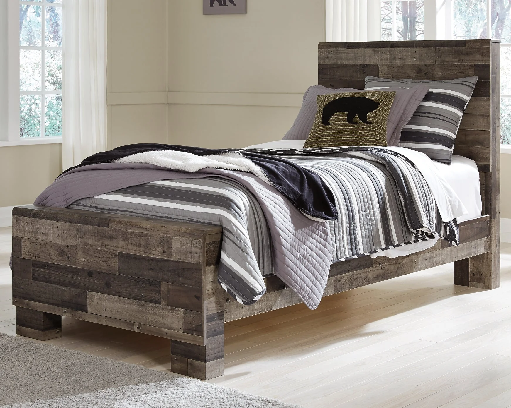 Derekson Twin Panel Bed with Dresser - Image 4