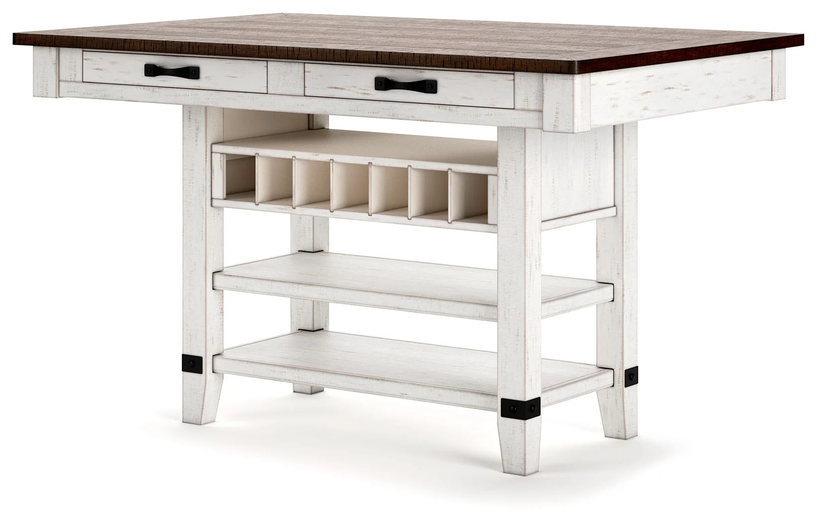 Valebeck - Rect Dining Room Counter Table With Wine Rack - Image 4
