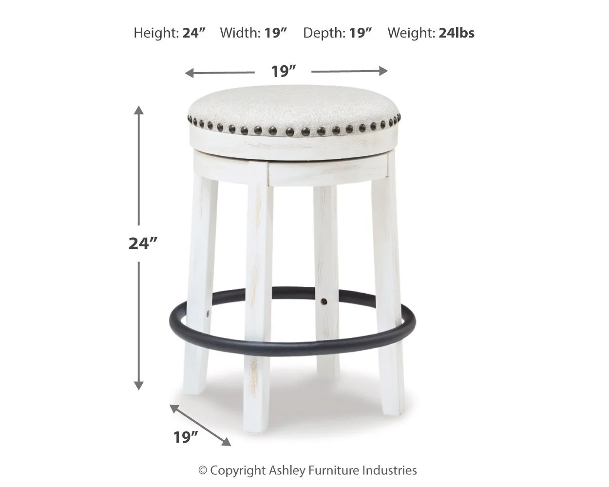 Valebeck - Upholstered Swivel Stool - Image 3