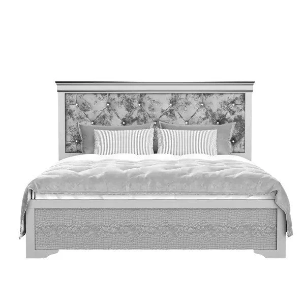 Verona Silver Dresser Mirror King Bed Frame - Image 2
