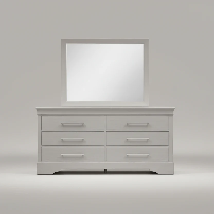 Verona Silver Dresser Mirror King Bed Frame - Image 3