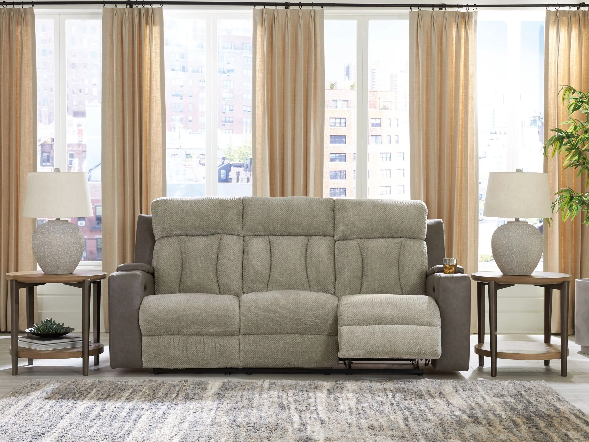 WhipLash - Power Reclining Sofa With Adj Headrest - Sisal - Image 2