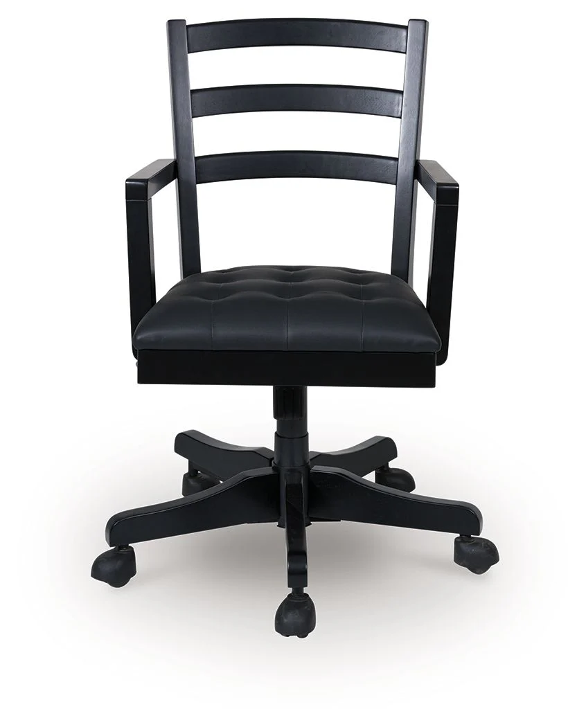 Wildenauer - Home Office Swivel Desk Chair - Brown / Black - Image 2