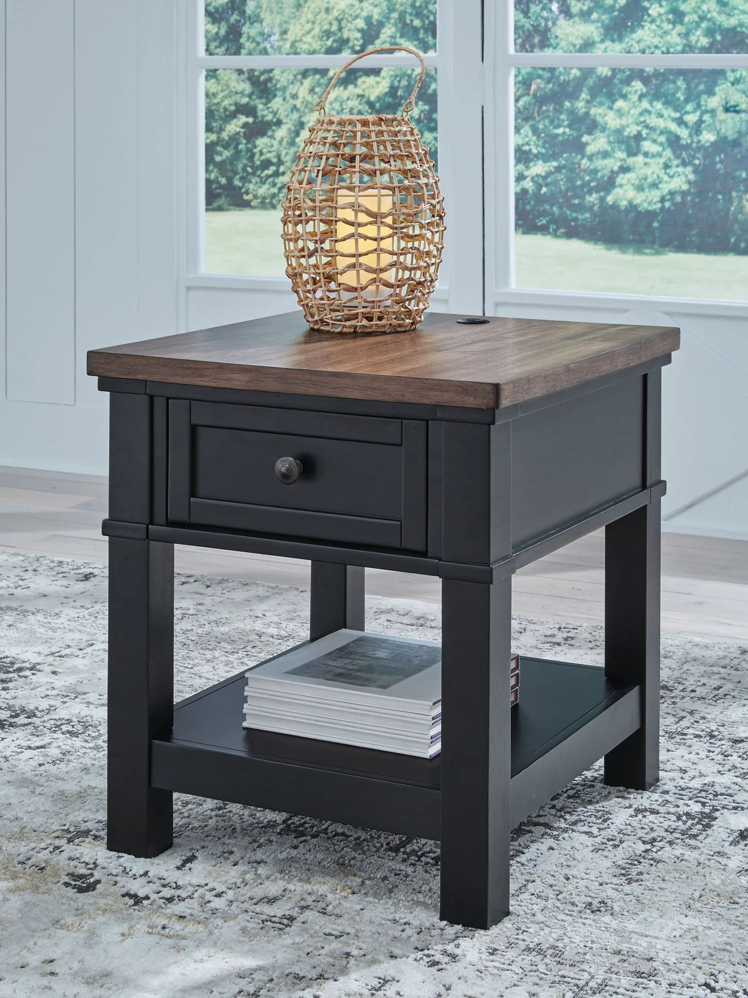 Wildenauer - Rectangular End Table - Brown / Black - Image 3