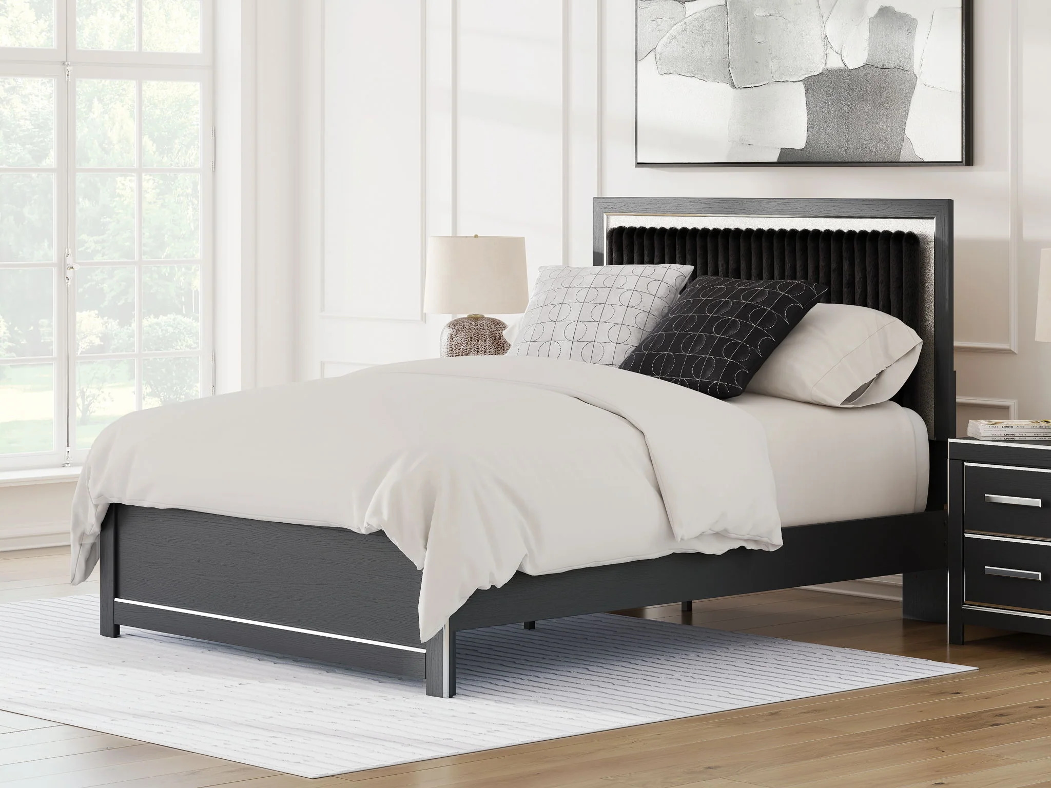 Zuraleus - Upholstered Panel Platform Bed With Roll Slats - Image 14